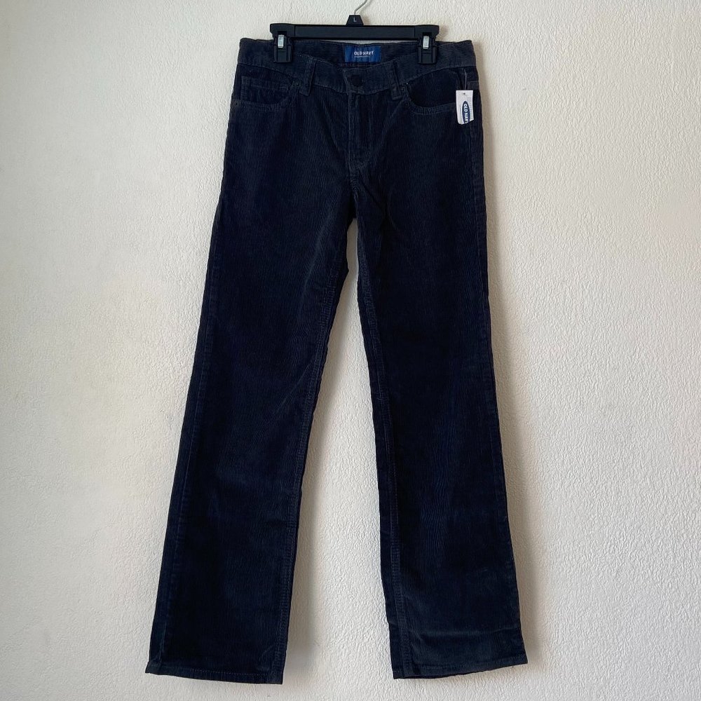 3/$30 Unisex Grey Old Navy Straight Corduroy Pants 100% Cotton NWT Size 12